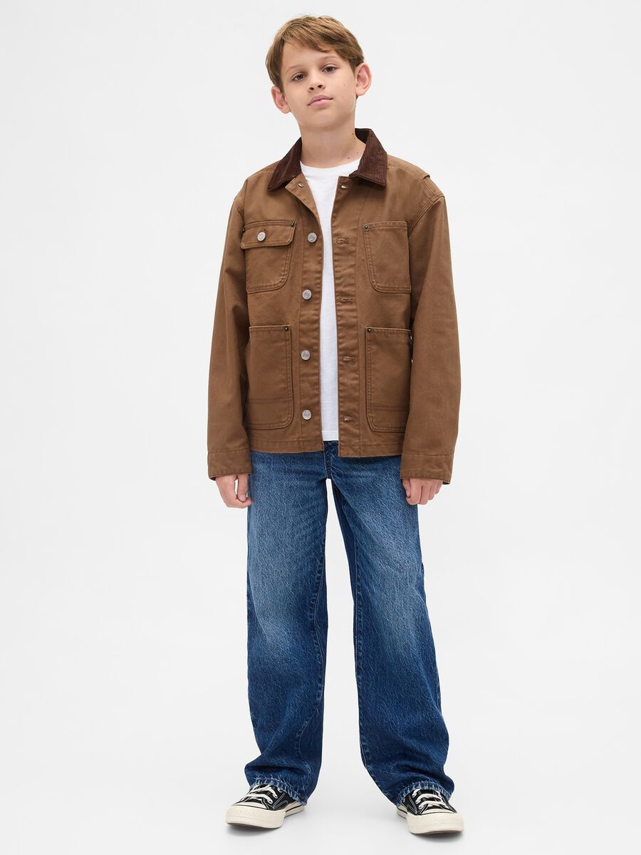 Brown Cotton Jacket for Boys Boy_2