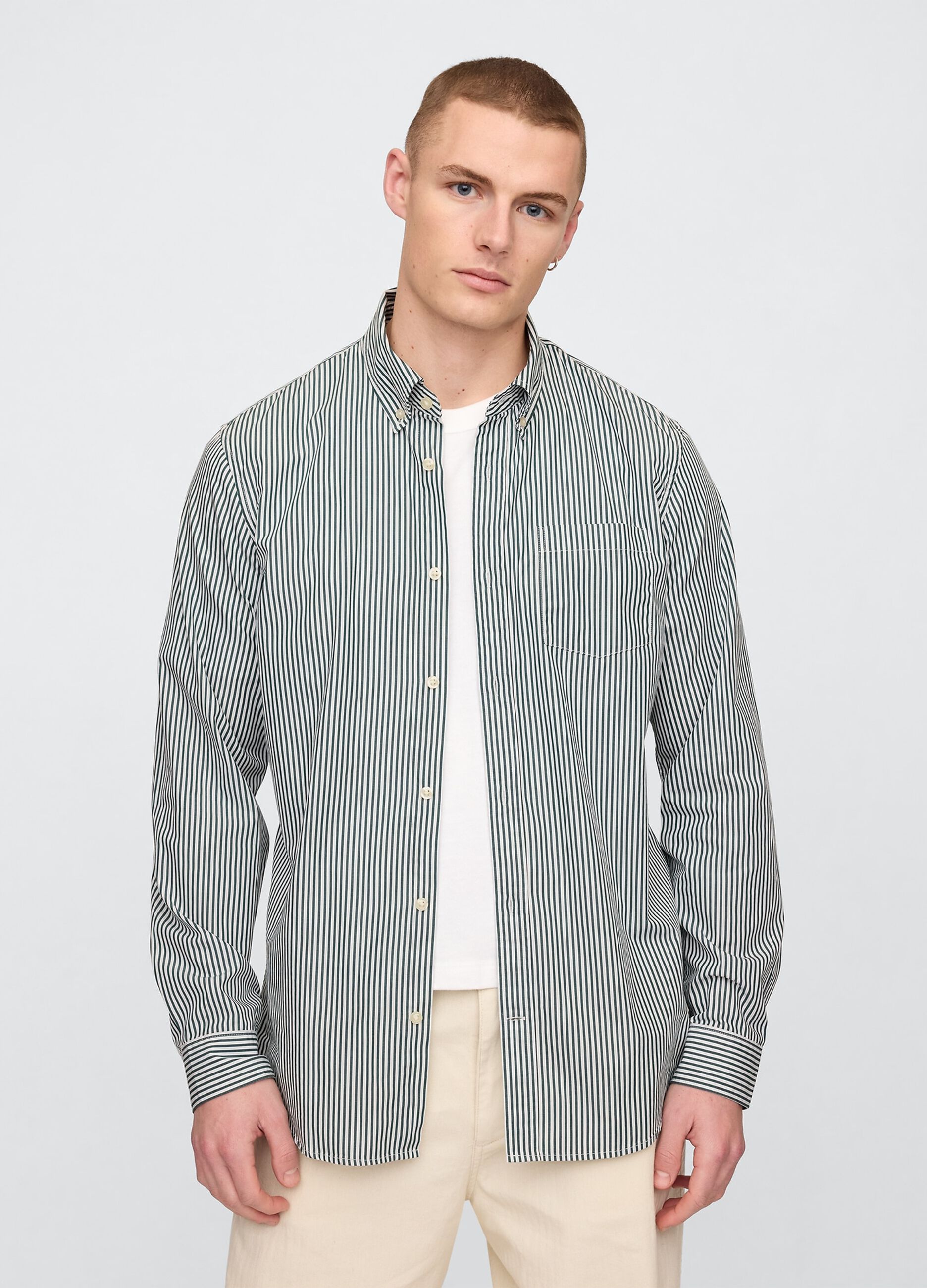Camicia a righe verdi e bianche GAP