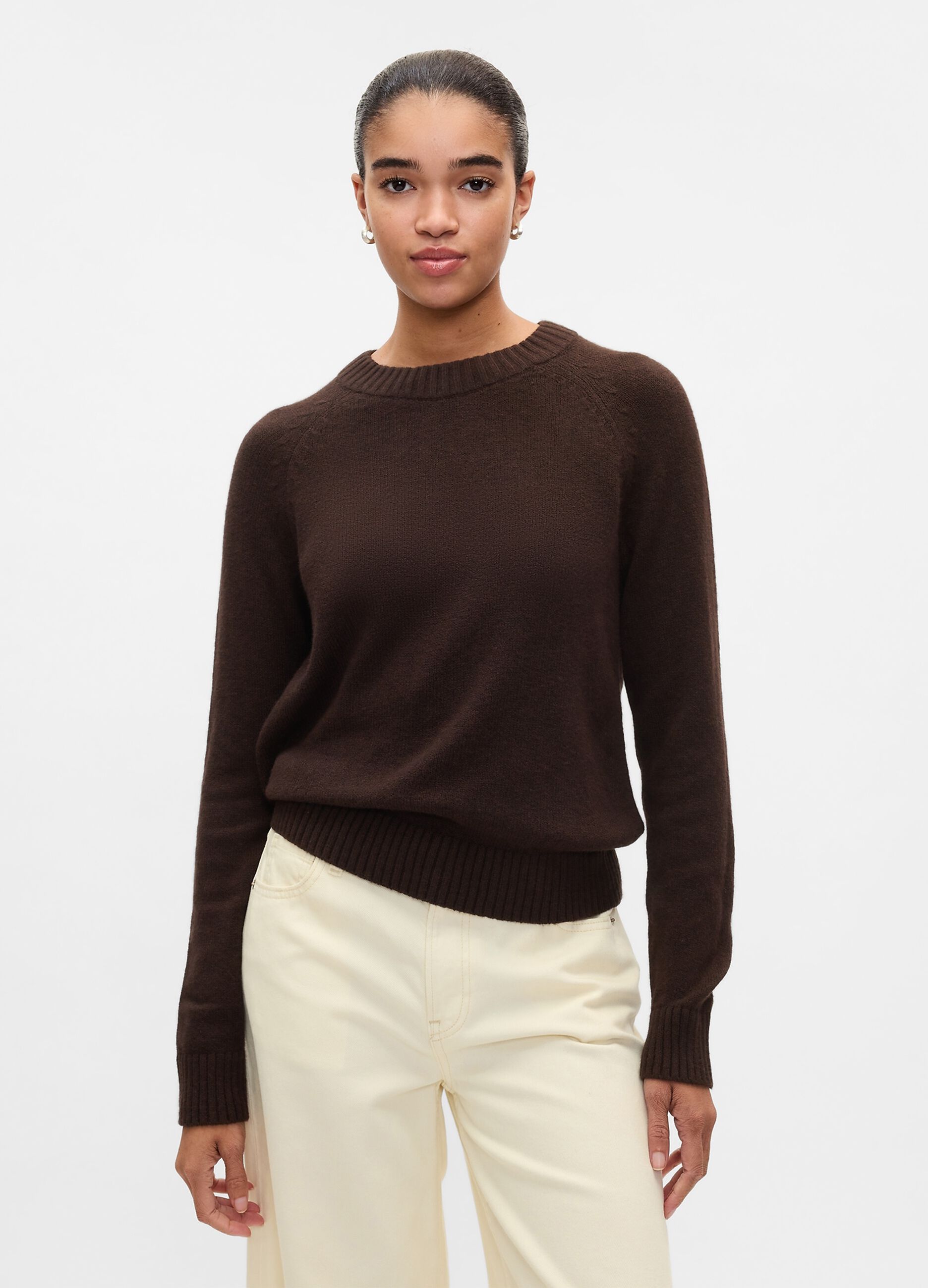Pullover girocollo con maniche raglan