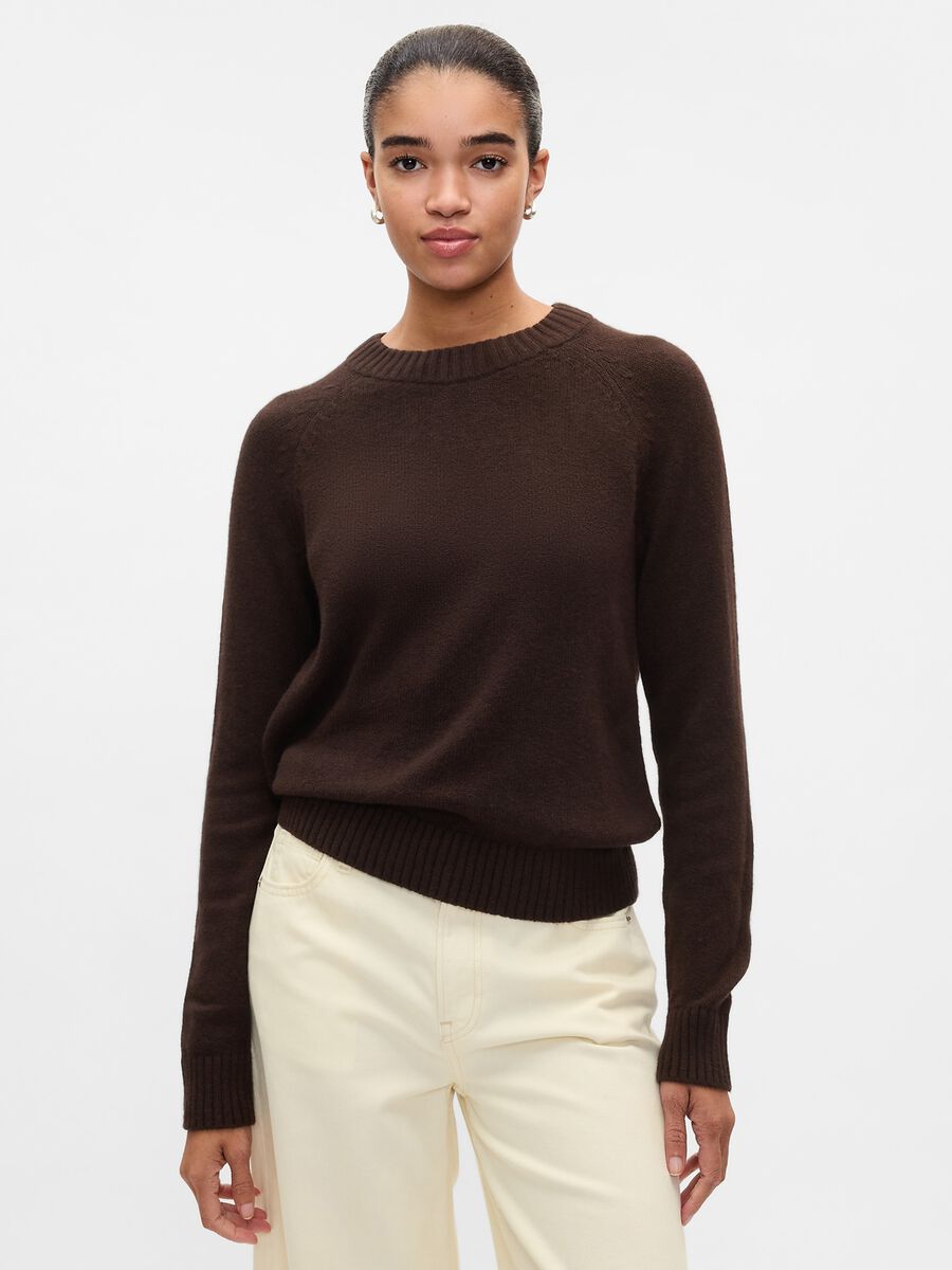 Pullover with round neck and raglan sleeves Woman_0