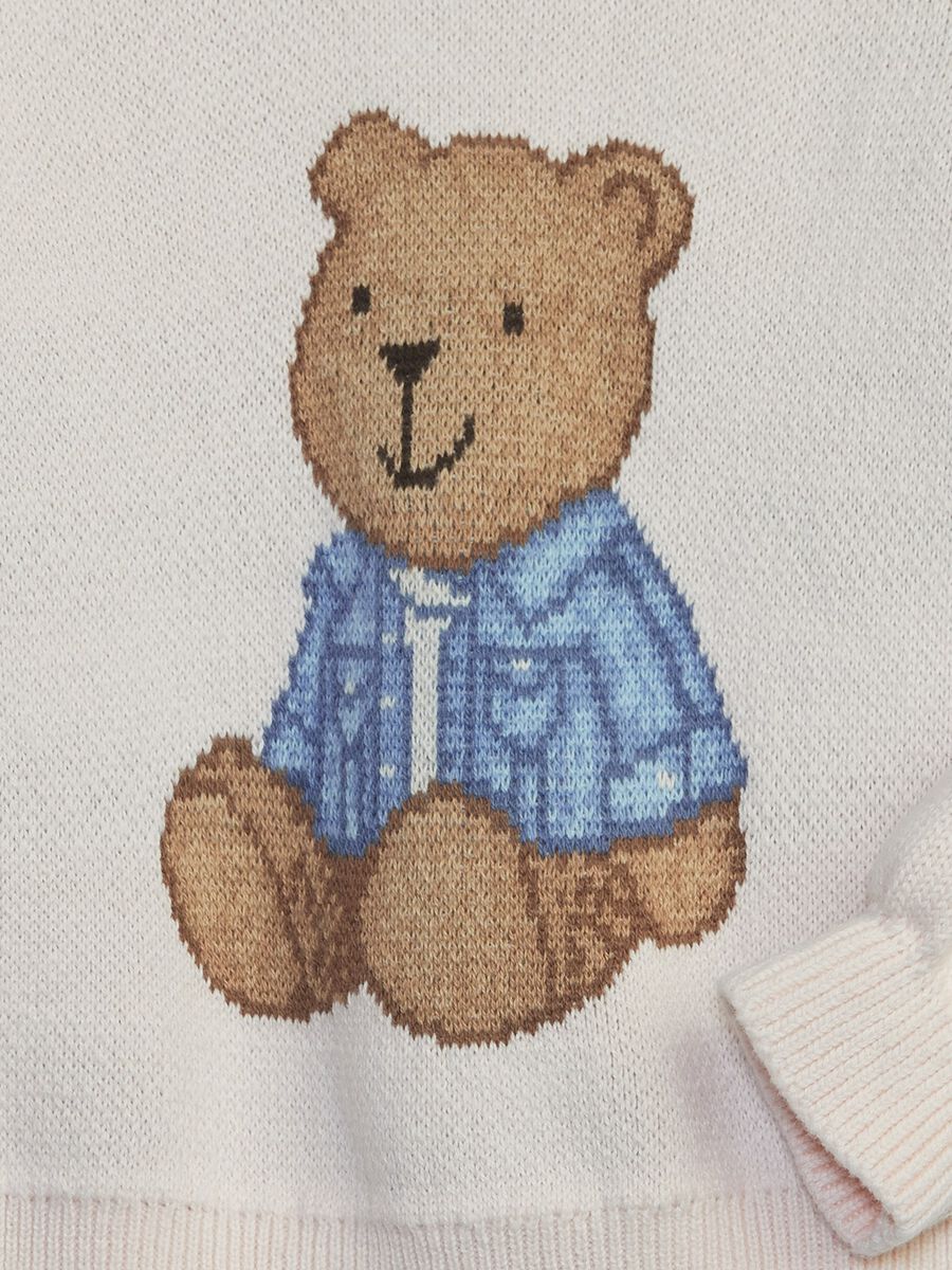 Cotton pullover with teddy bear embroidery Newborn_3