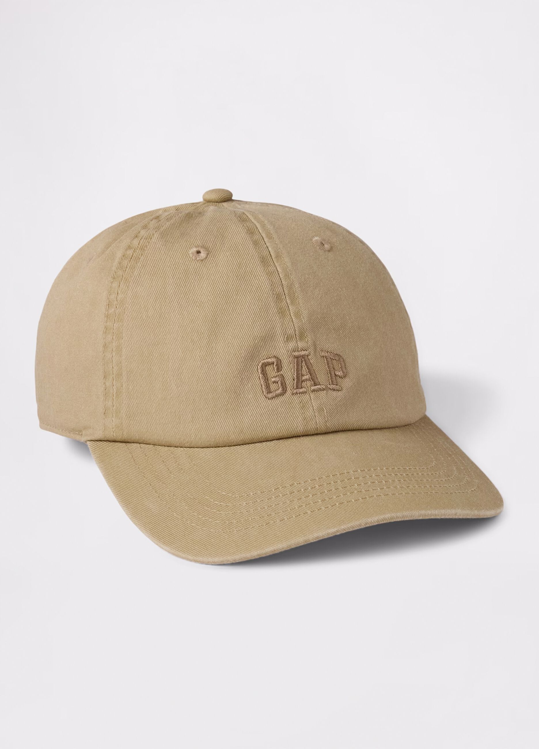 Cappello da baseball beige in cotone