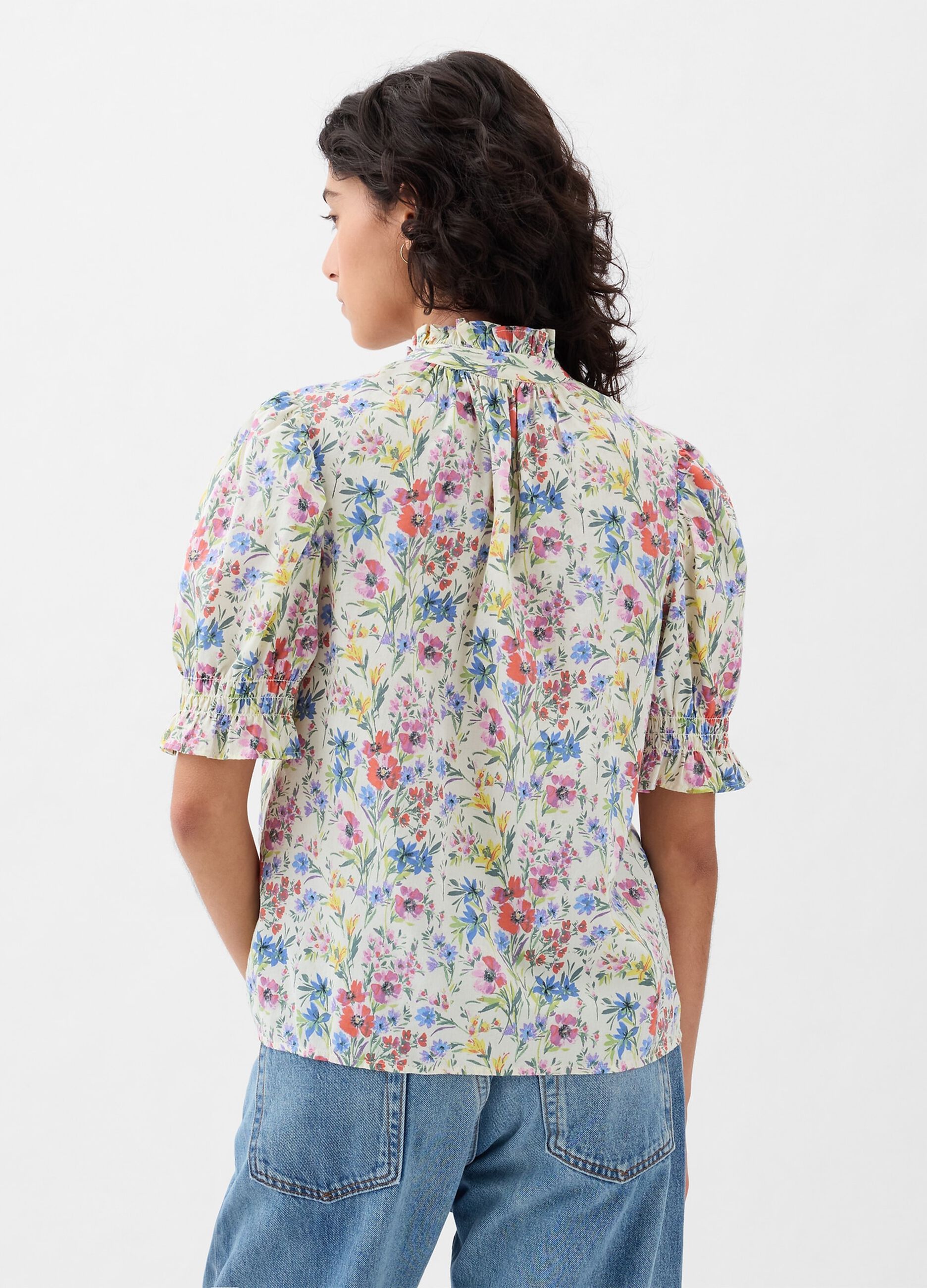 Floral blouse with puffed sleeves_1