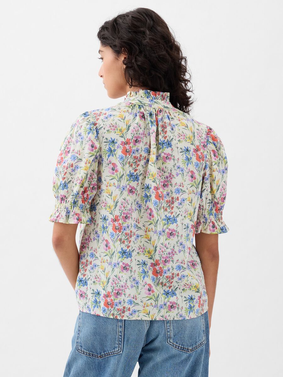 Floral blouse with puffed sleeves Woman_1