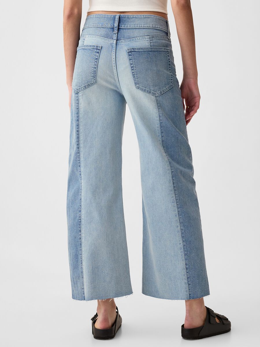 Jeans wide leg ankle bicolore Donna_3