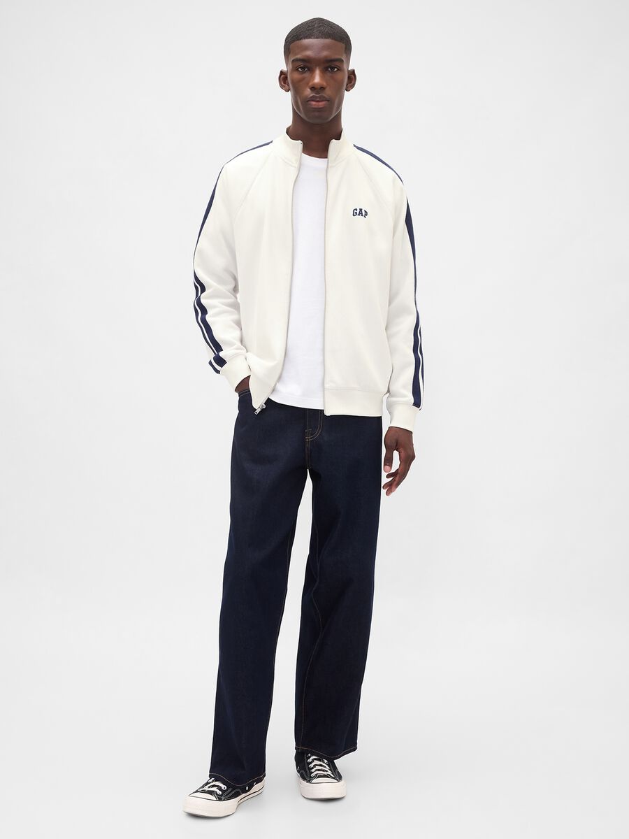 White Full Zip Hoodie Man_1