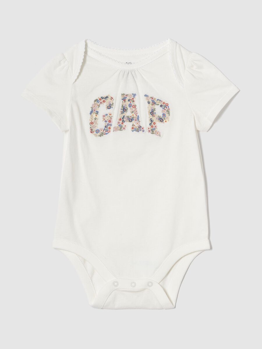 White newborn bodysuit in pure cotton GAP Kids Newborn Boy_0