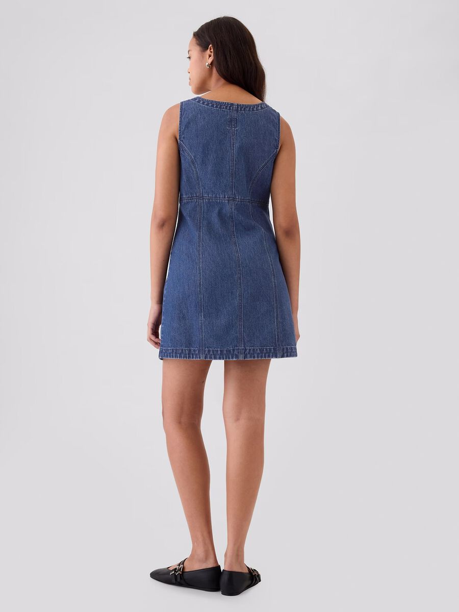 Vestito corto in denim Donna_1