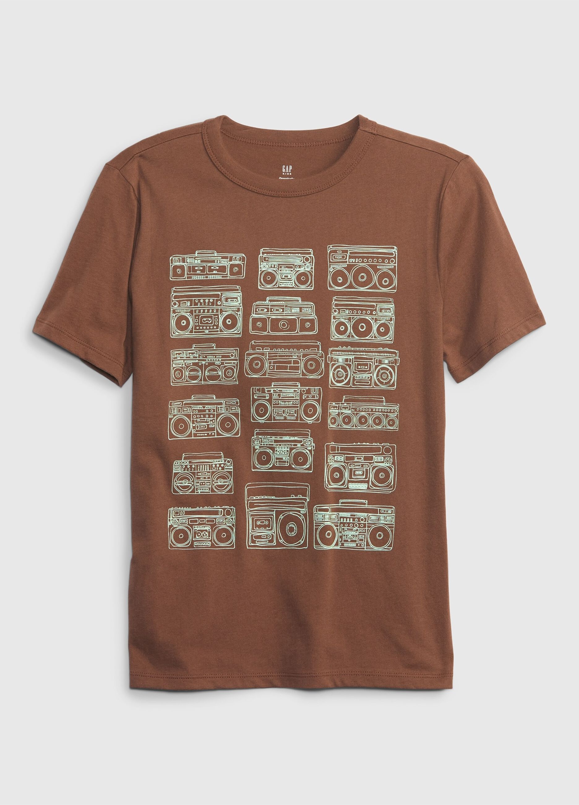 T-shirt in cotone bio con stampa stereo