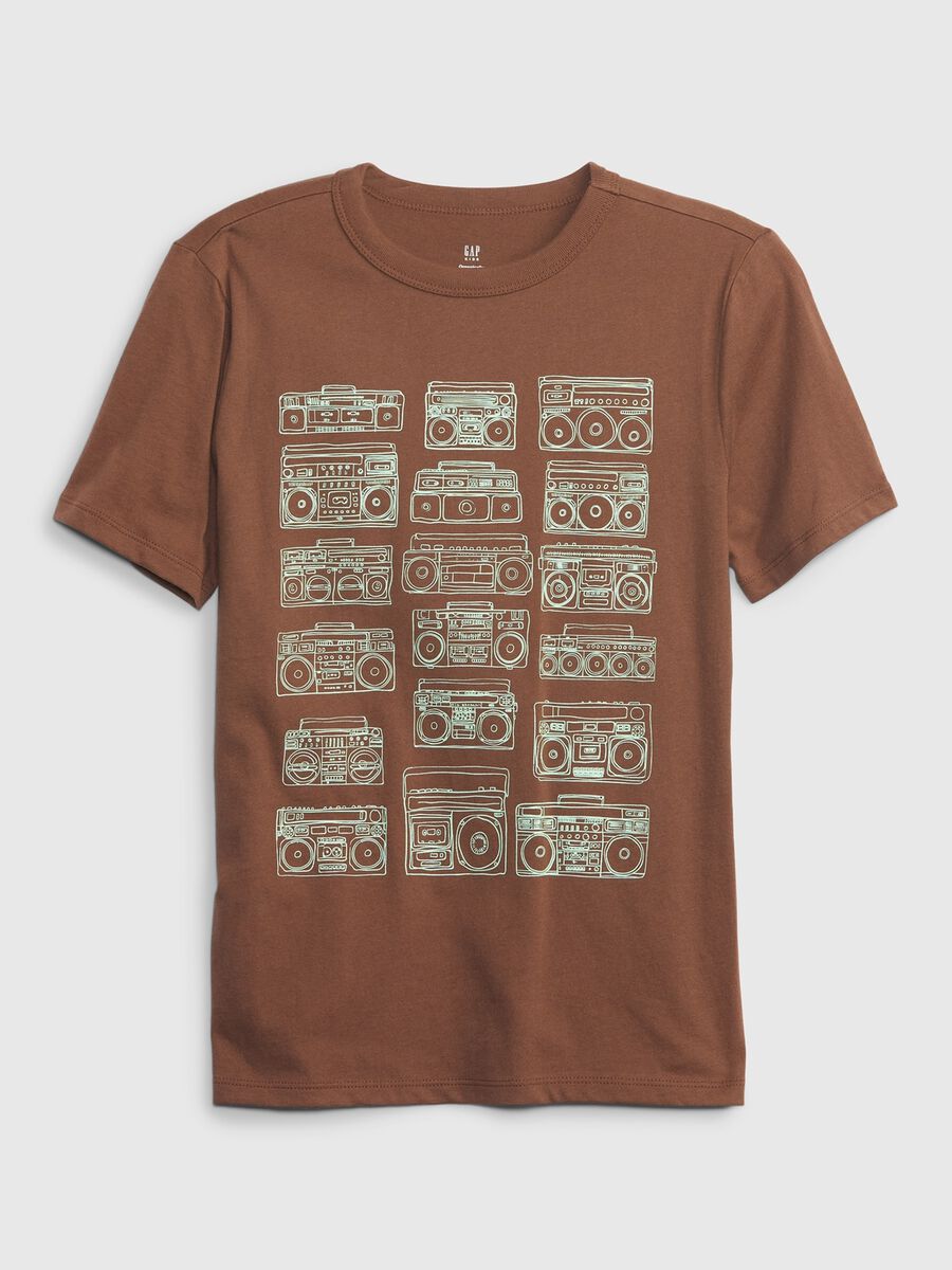 Organic cotton T-shirt with stereo print Boy_0