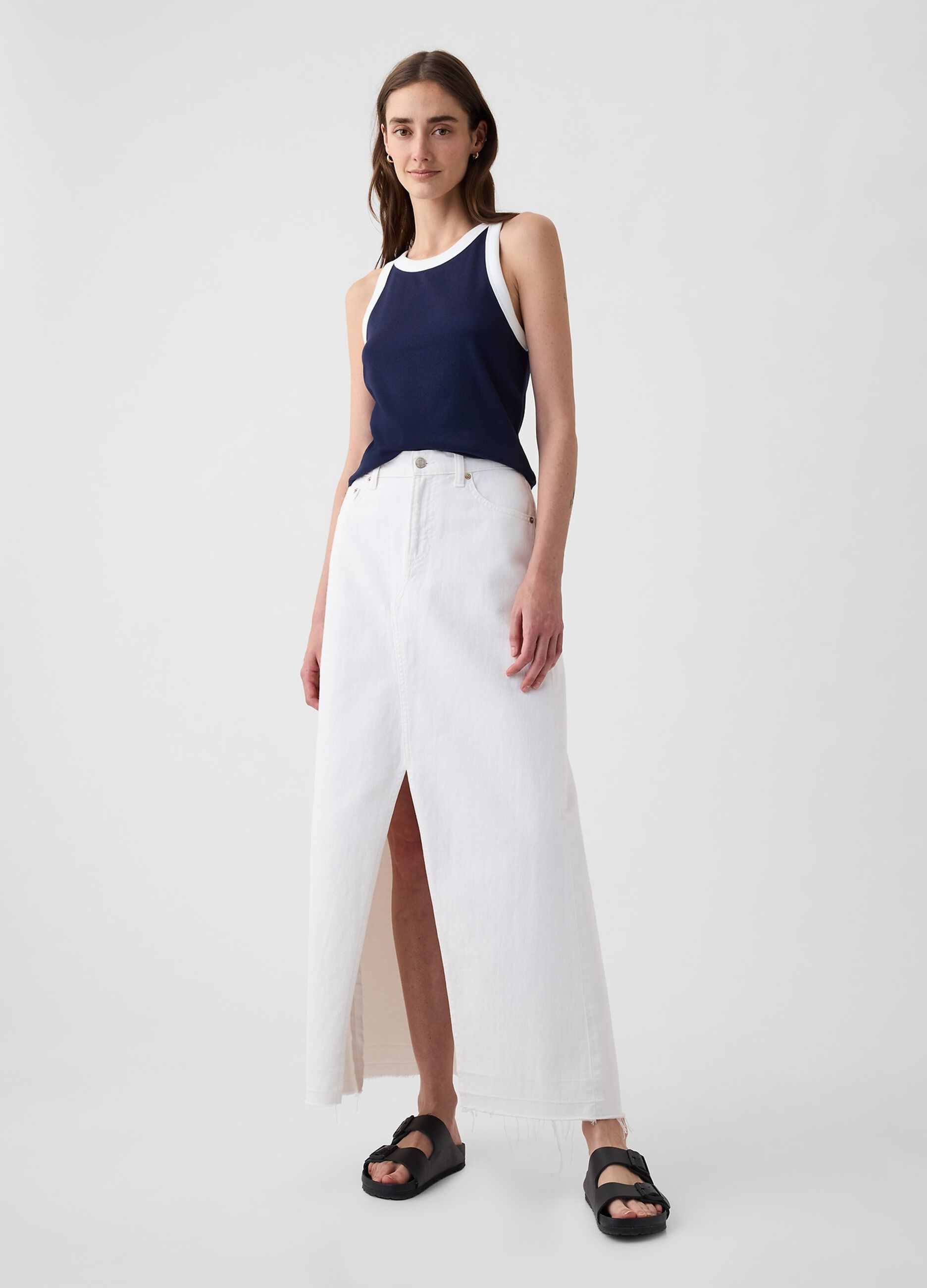 Tank top crop a costine con scollo halter_1