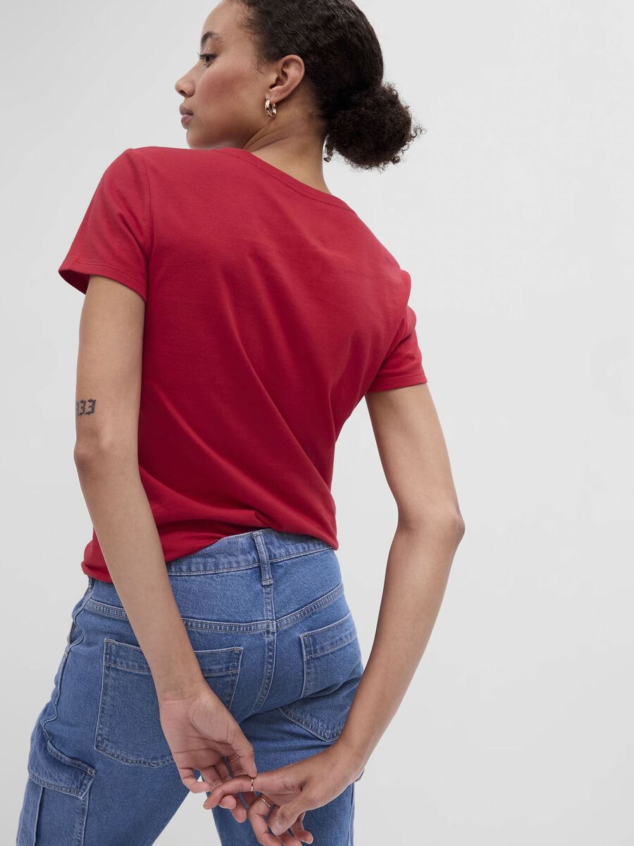 T-shirt in cotone con stampa logo Donna_1