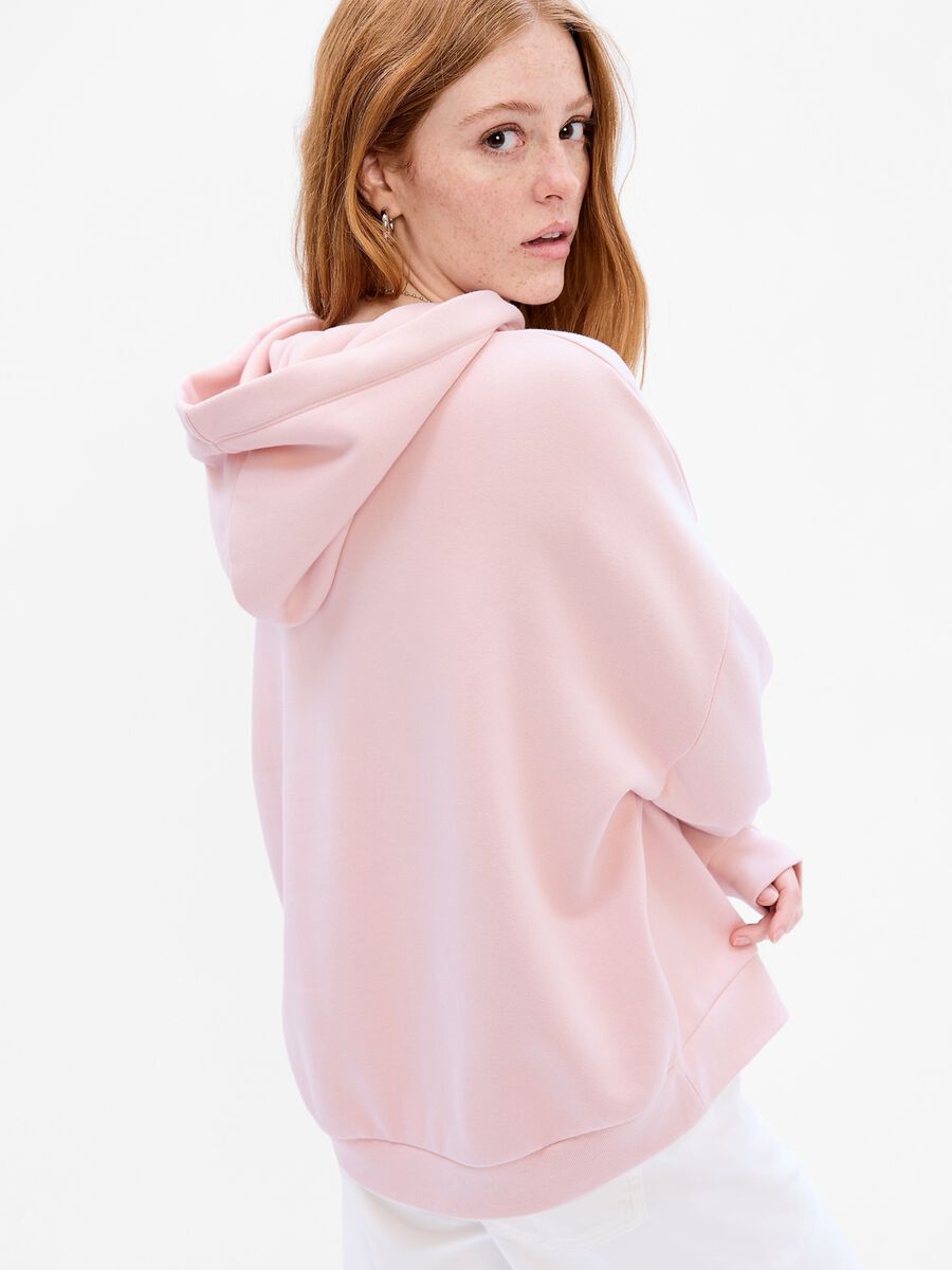 Felpa oversize con logo in strass Donna_1