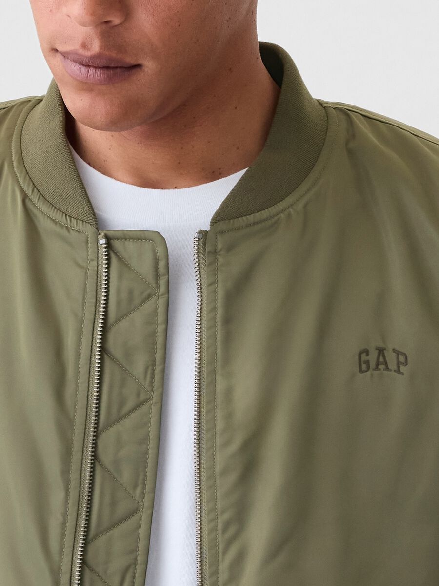 Bomber full-zip con ricamo logo Uomo_1