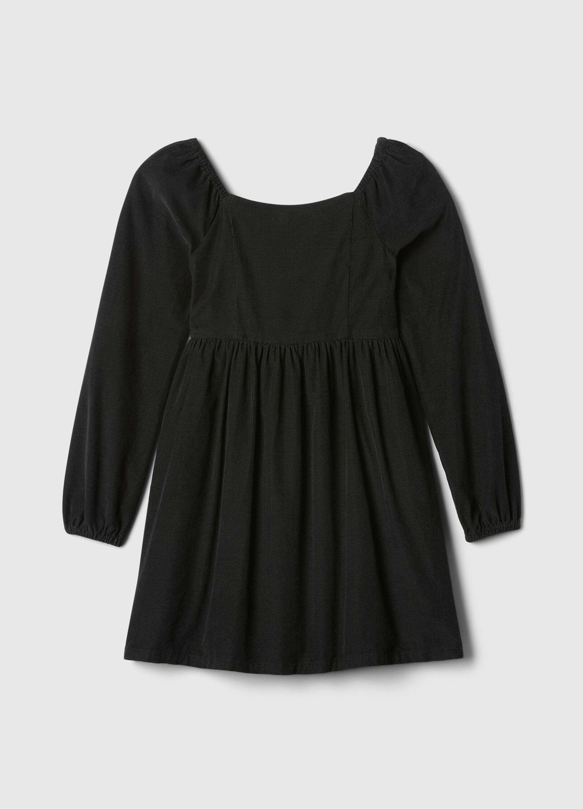 Vestito in cotone con maniche a sbuffo_2