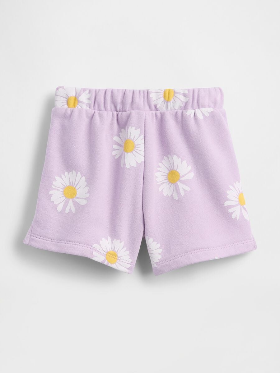 Shorts in misto cotone con logo GAP e stampa a fiori Bimba_1