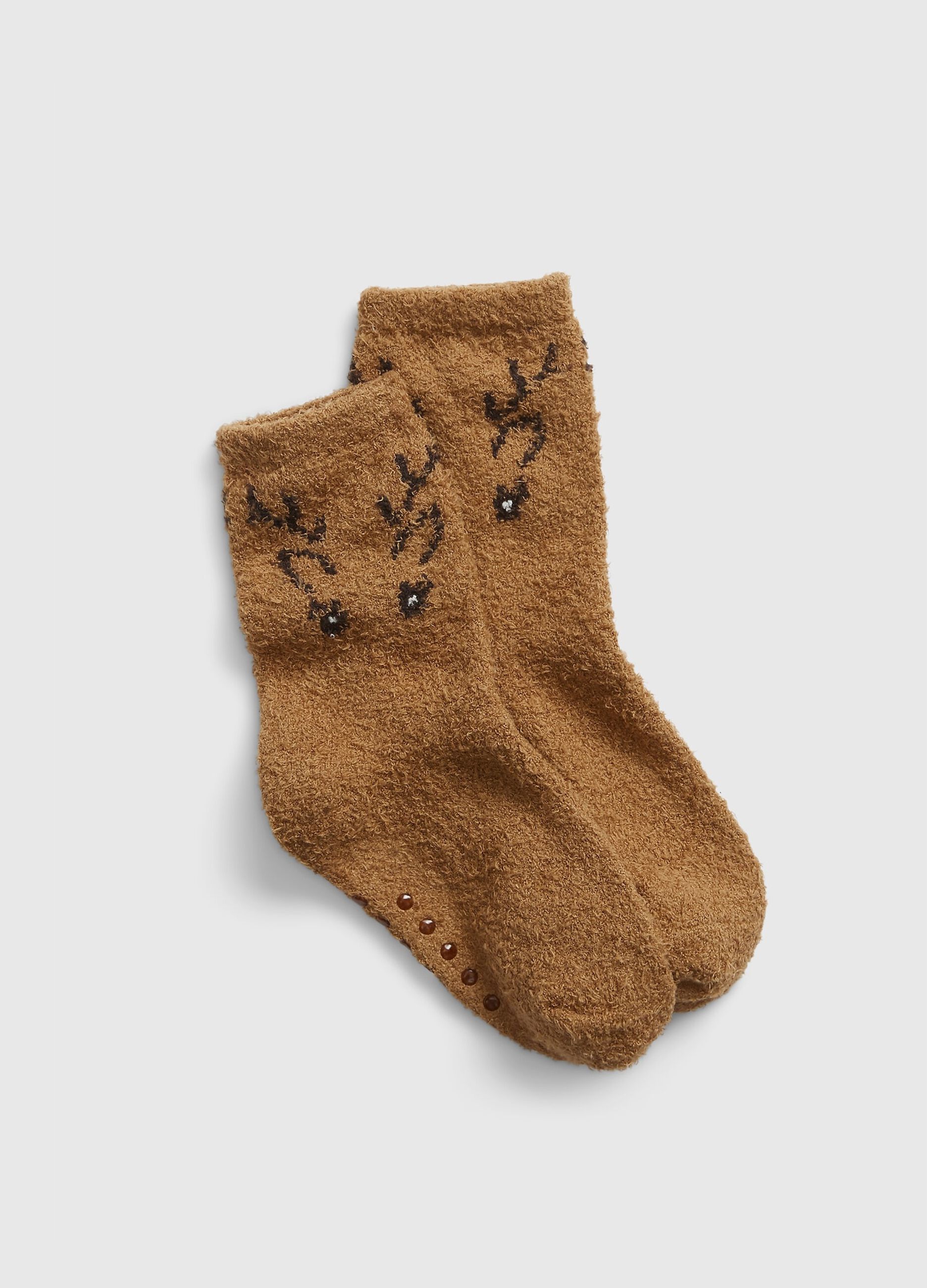 Slipper socks with reindeer design_0
