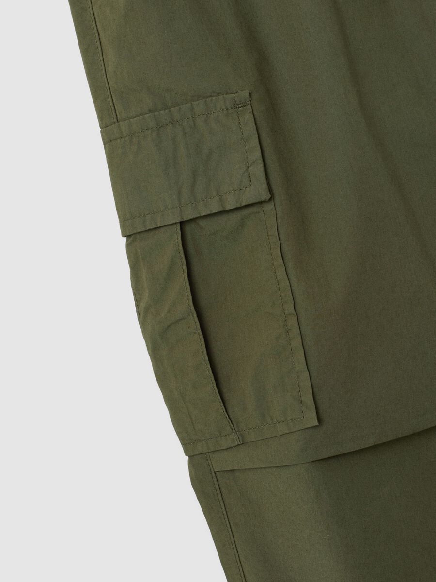 Joggers cargo in cotone con coulisse Bambina_2