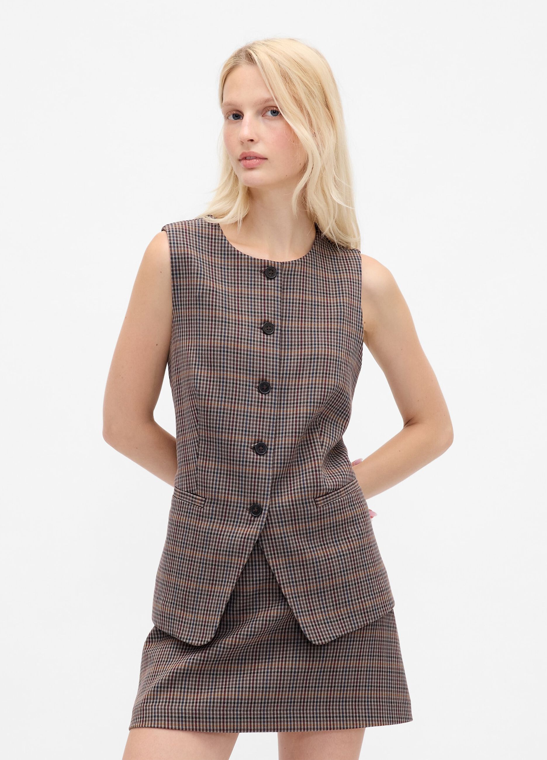 Gilet multicolor in tessuto elasticizzato