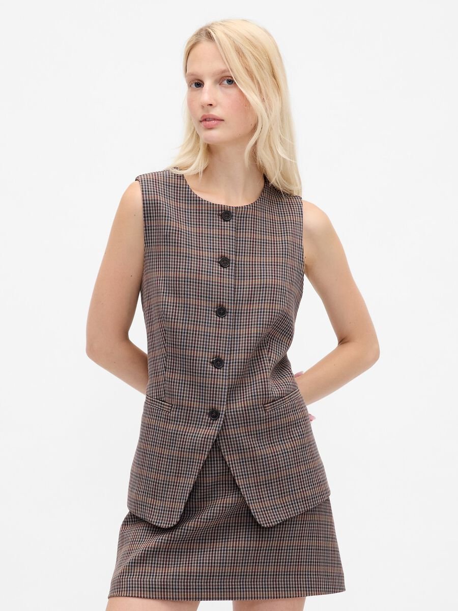 Gilet multicolor in tessuto elasticizzato Donna_0