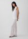 Pantaloni wide leg in misto lino_4