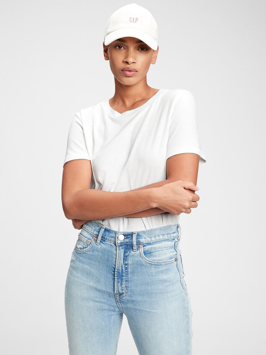 T-shirt girocollo in cotone Donna_0