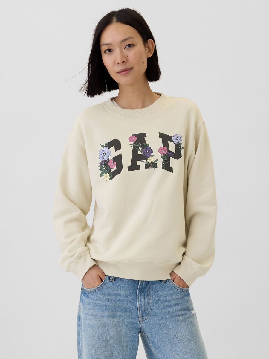 Felpa con scollo rotondo e logo Donna_0