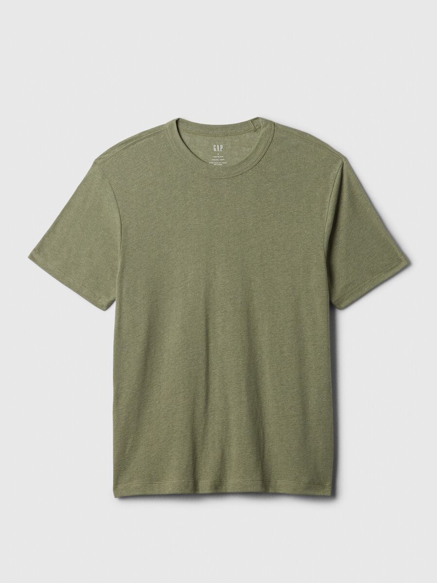 T-shirt girocollo in misto lino Uomo_3