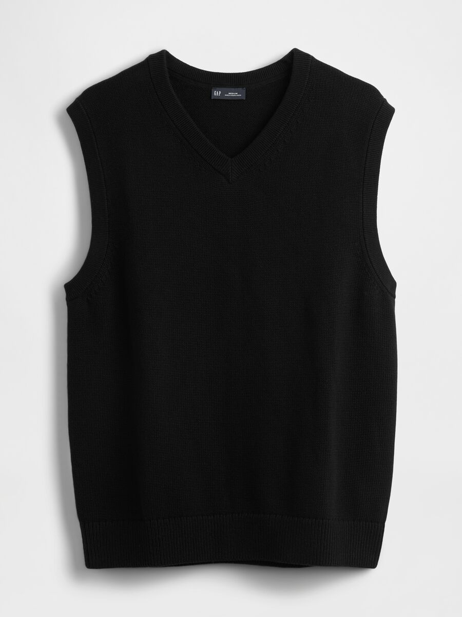 Gilet nero in puro cotone Uomo_3