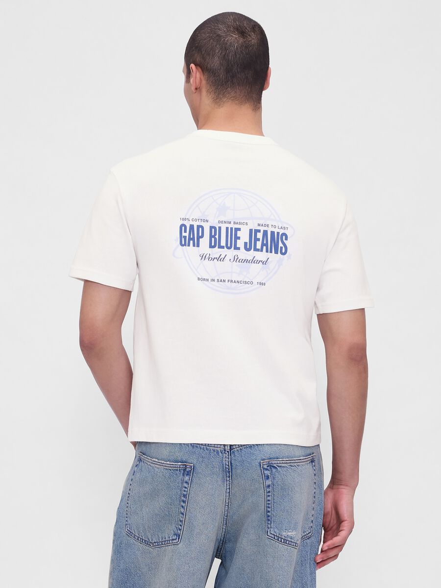 T-shirt bianca a maniche corte in cotone Man_2