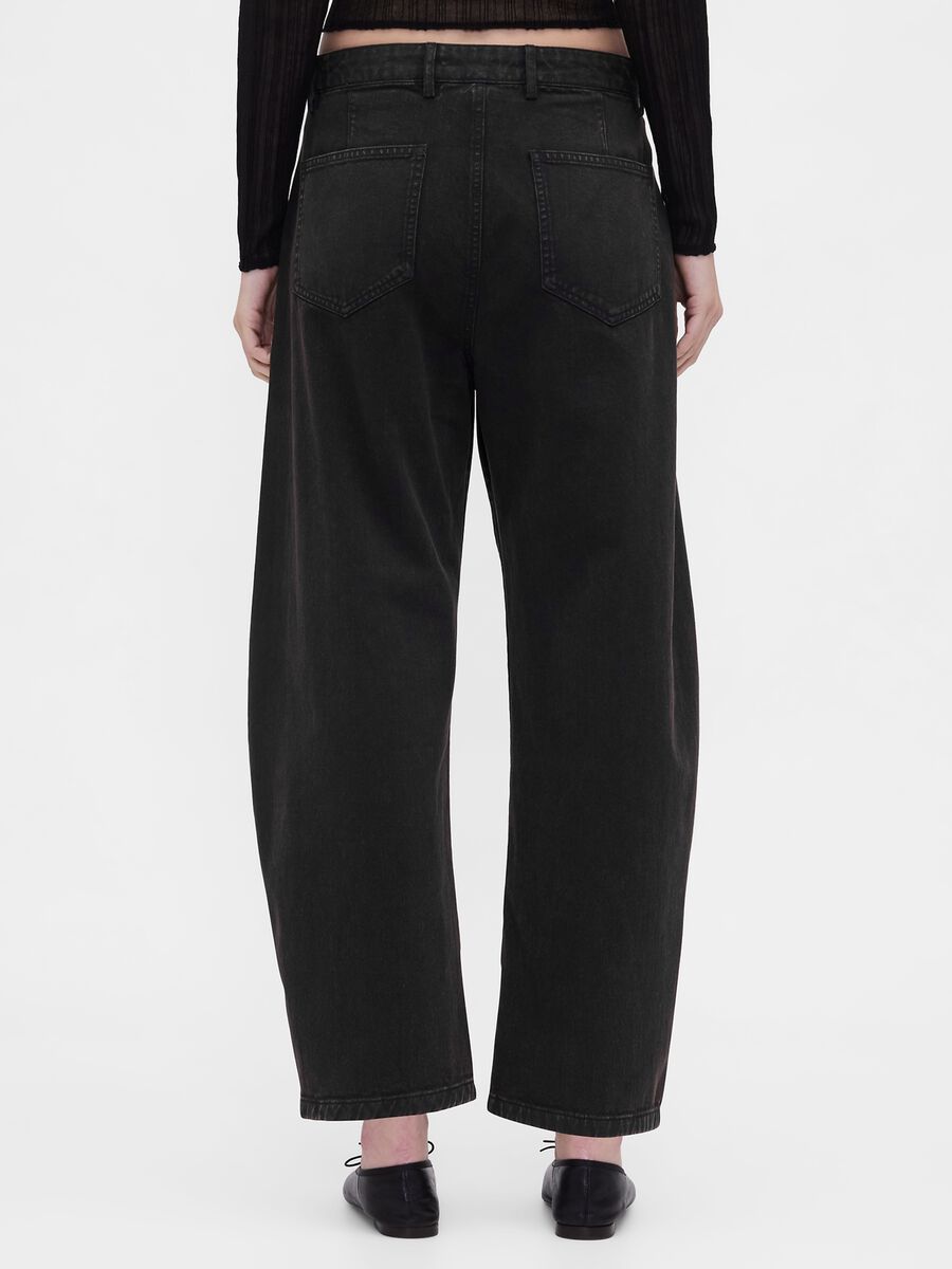 Wide Black Cotton Trousers Woman_2