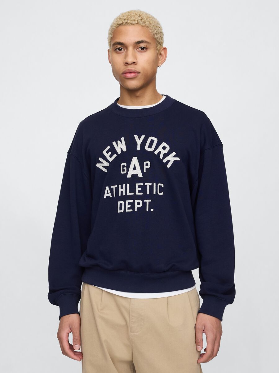 Felpa blu con scritta Gap Athletic Uomo_0
