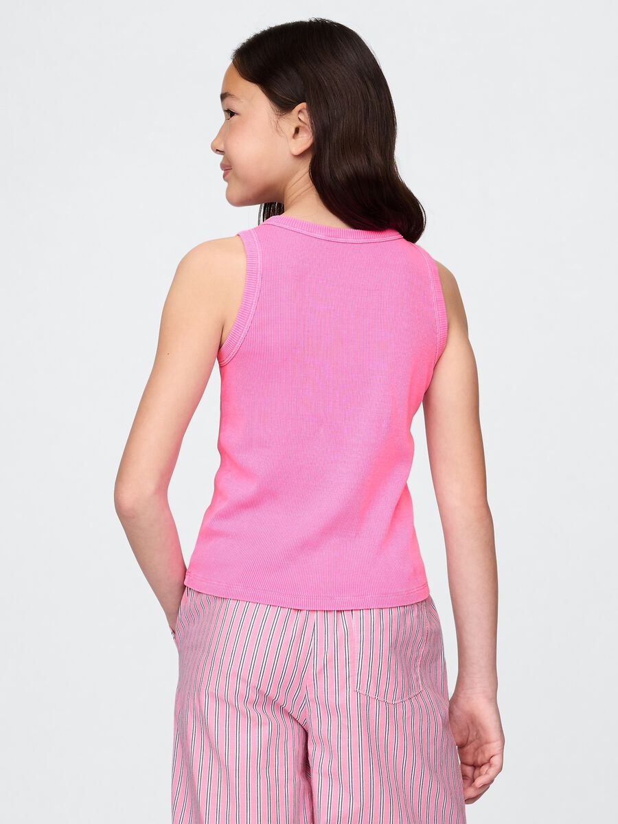 Sleeveless Stretch Fabric Tank Top Girl_1
