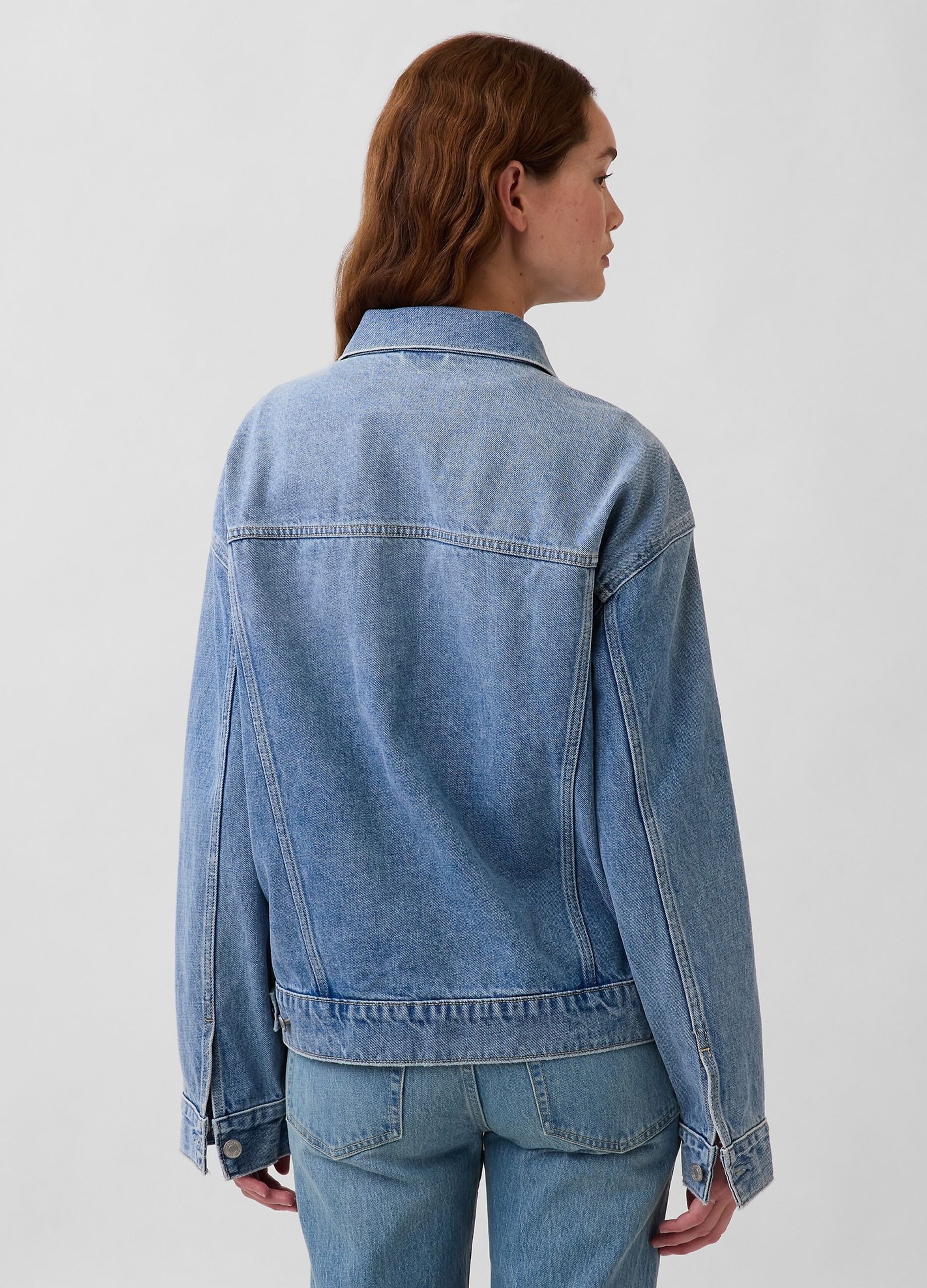 Blue regular fit pure cotton denim jacket