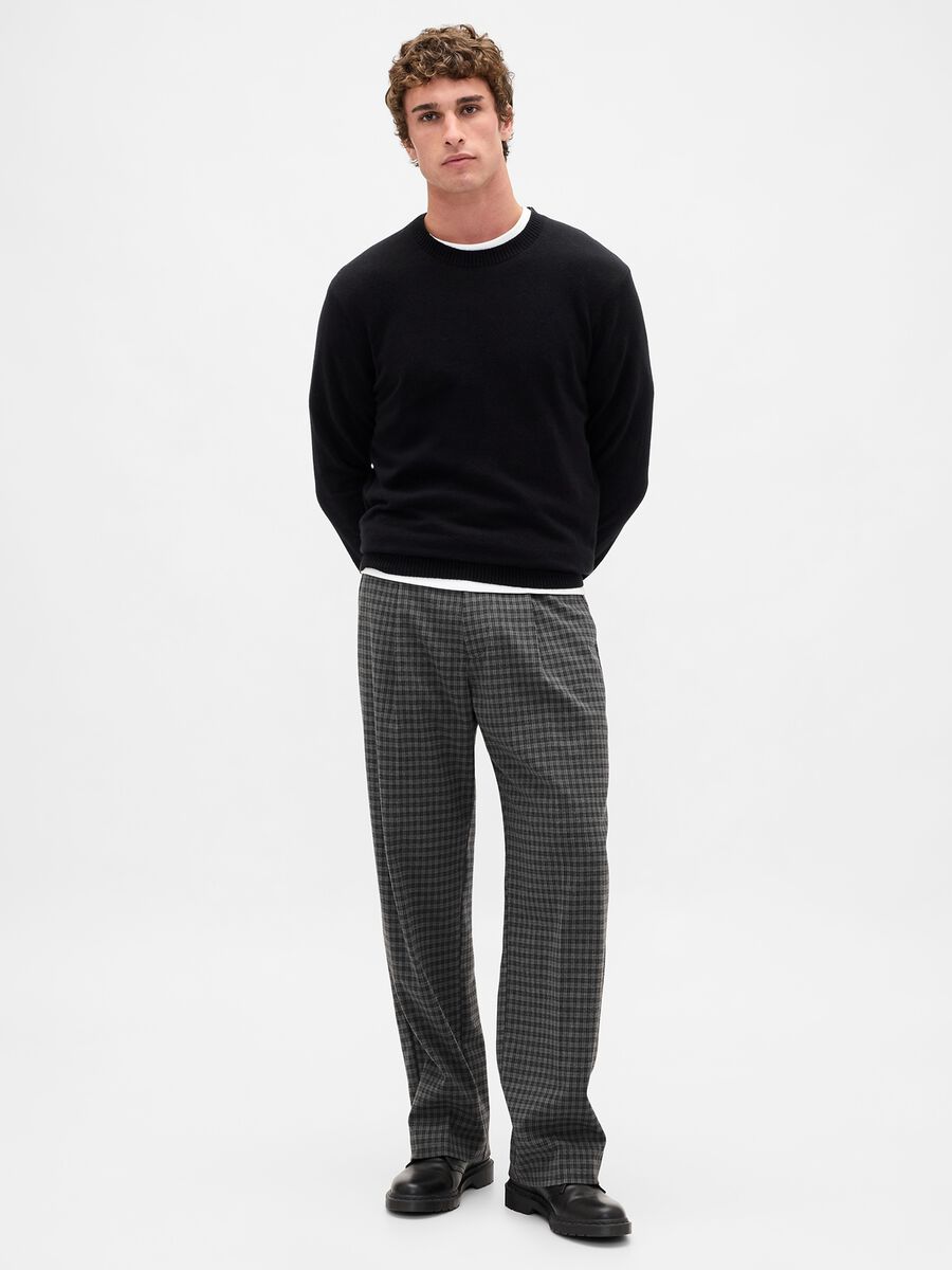 Grey Stretch Wool Trousers Man_0