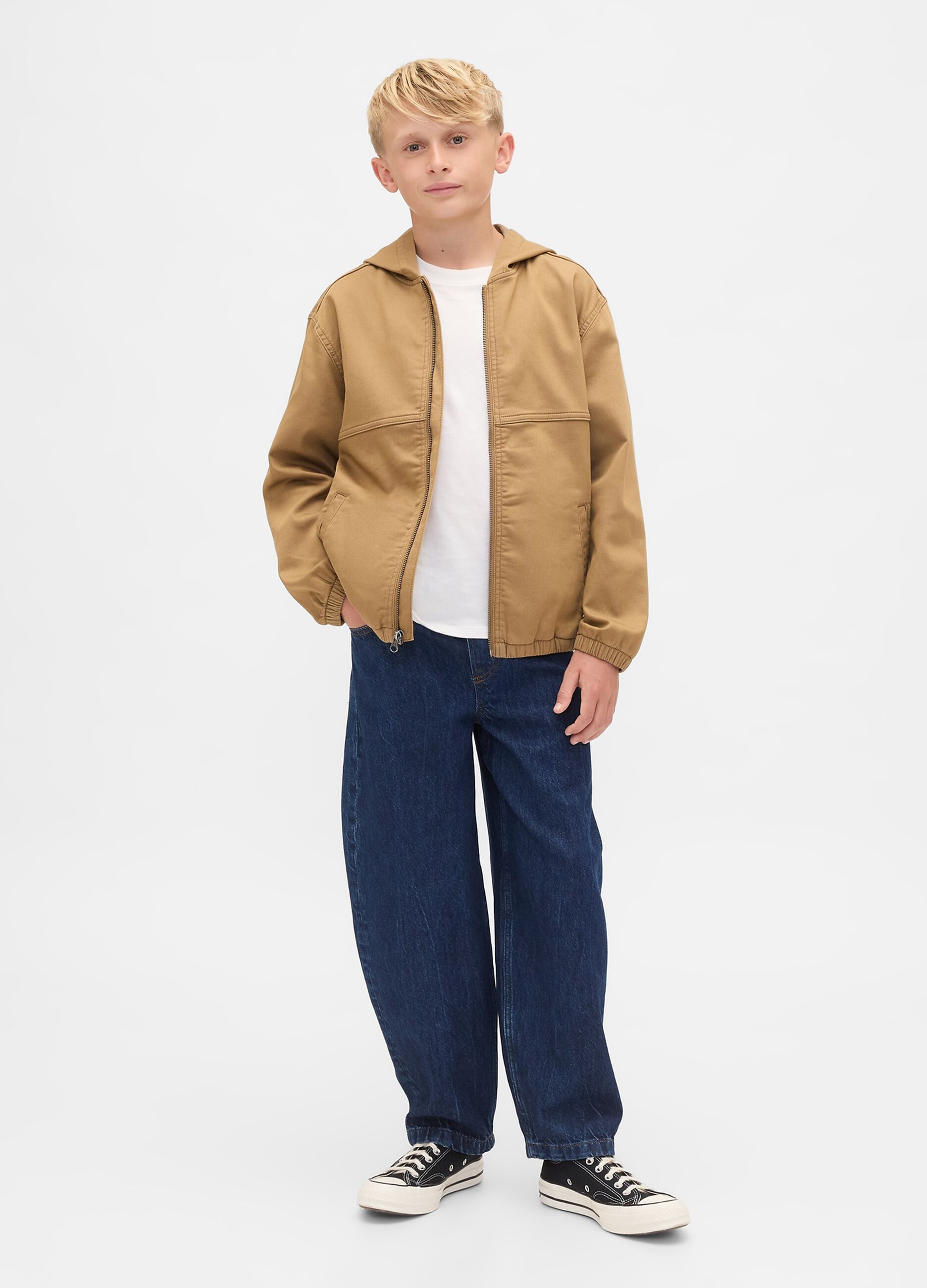 Brown Hooded Cotton Blend Jacket_3