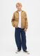 Giacca marrone con cappuccio in misto cotone_3
