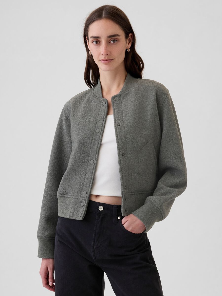 Bomber in misto lana mélange Donna_0
