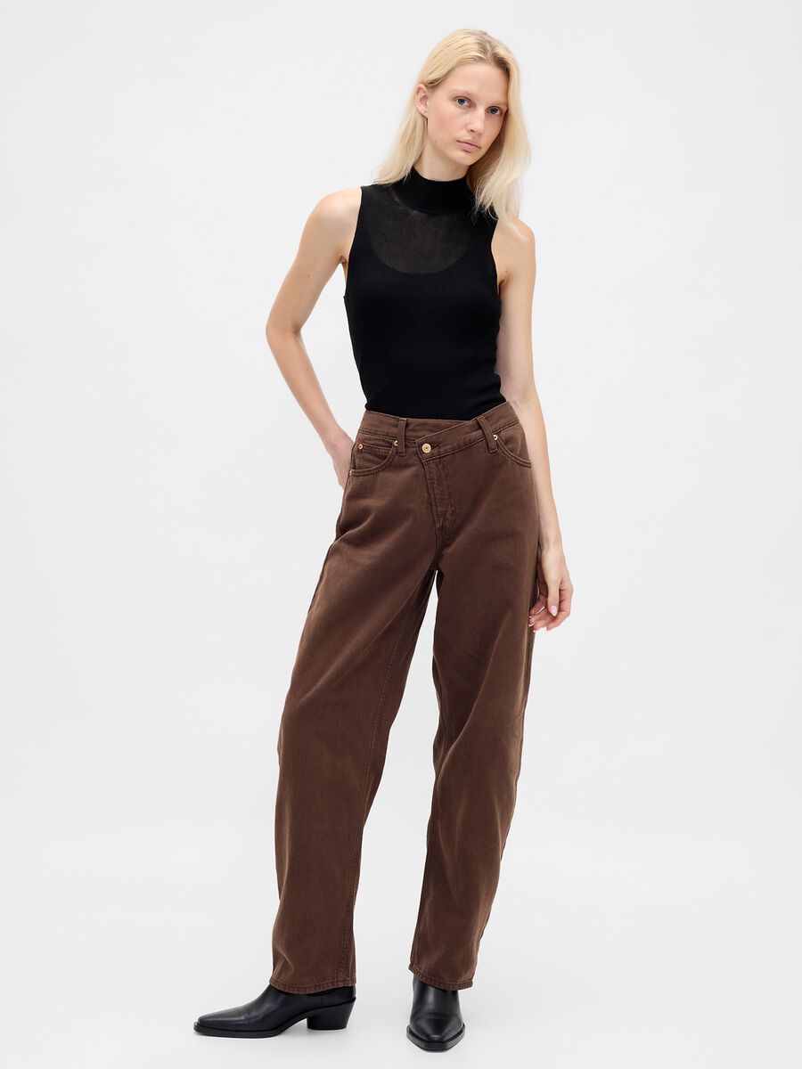 Brown jeans made of cotton and lyocell Woman_0