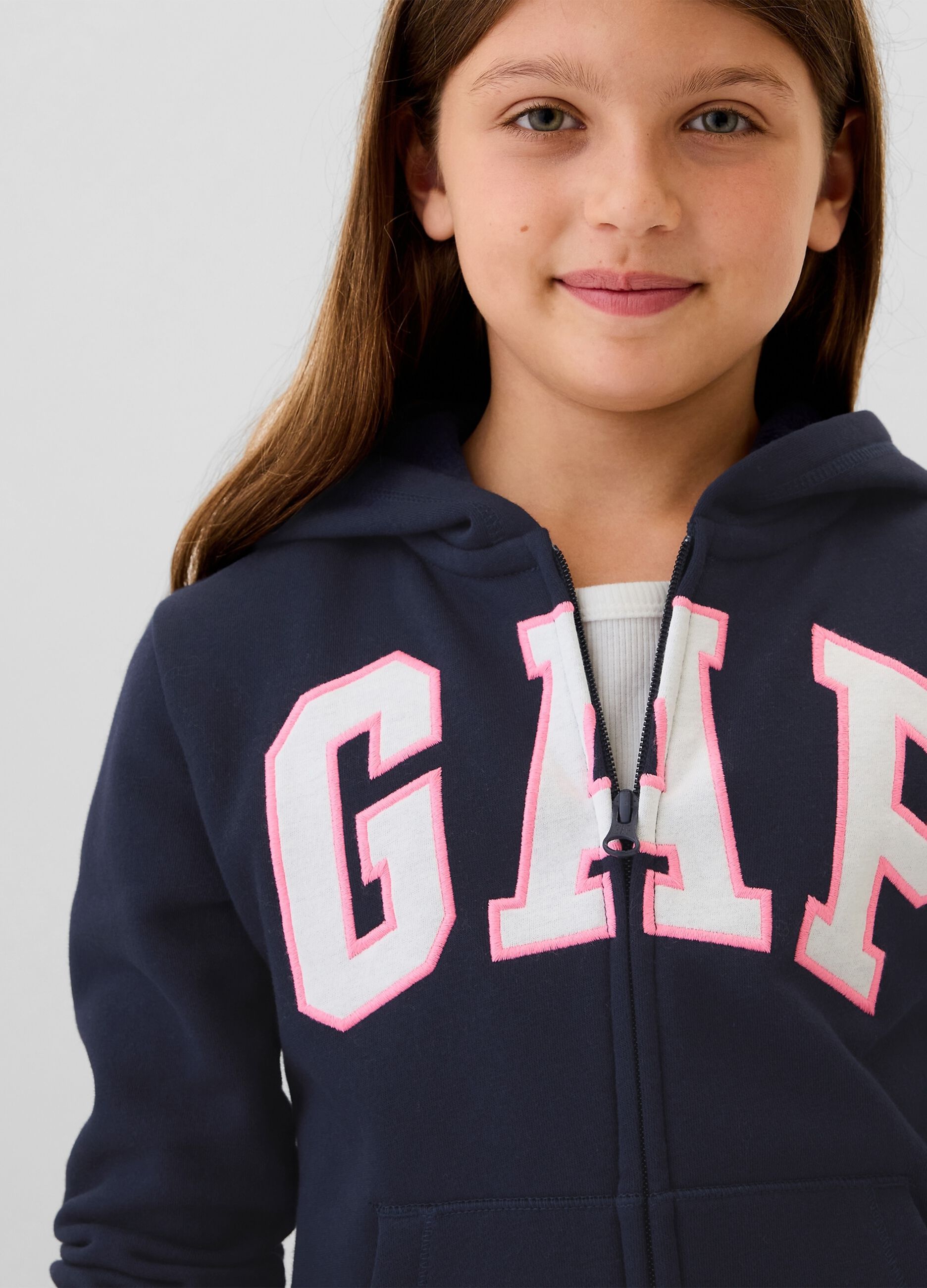 Full-zip con cappuccio e ricamo logo _3