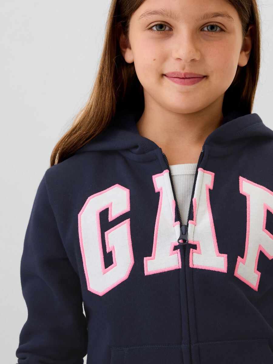 Full-zip con cappuccio e ricamo logo  Bambina_3