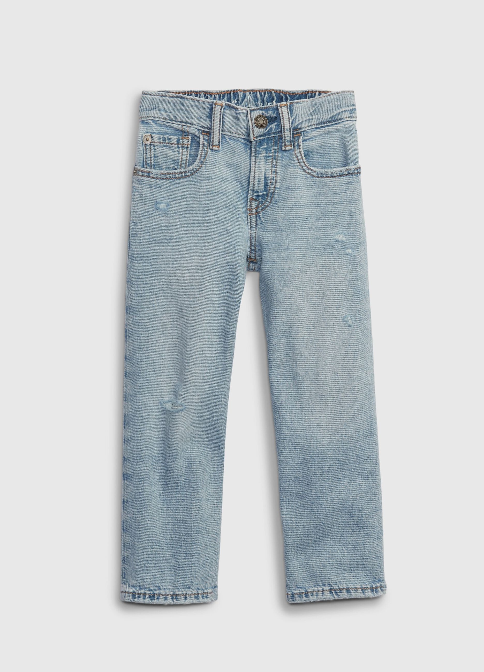 Loose-fit jeans with abrasions