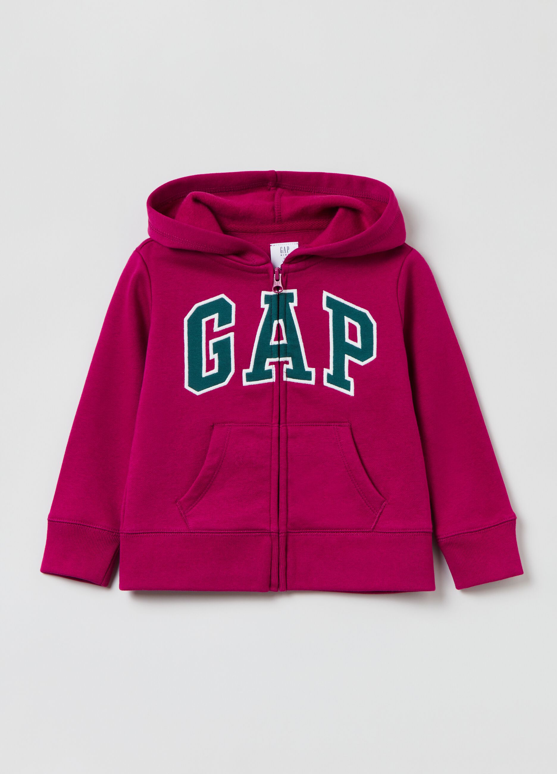 Full-zip con cappuccio e ricamo logo