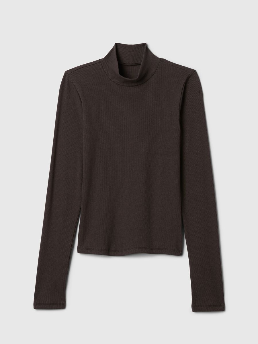 T-shirt a costine in cotone e modal stretch Donna_3
