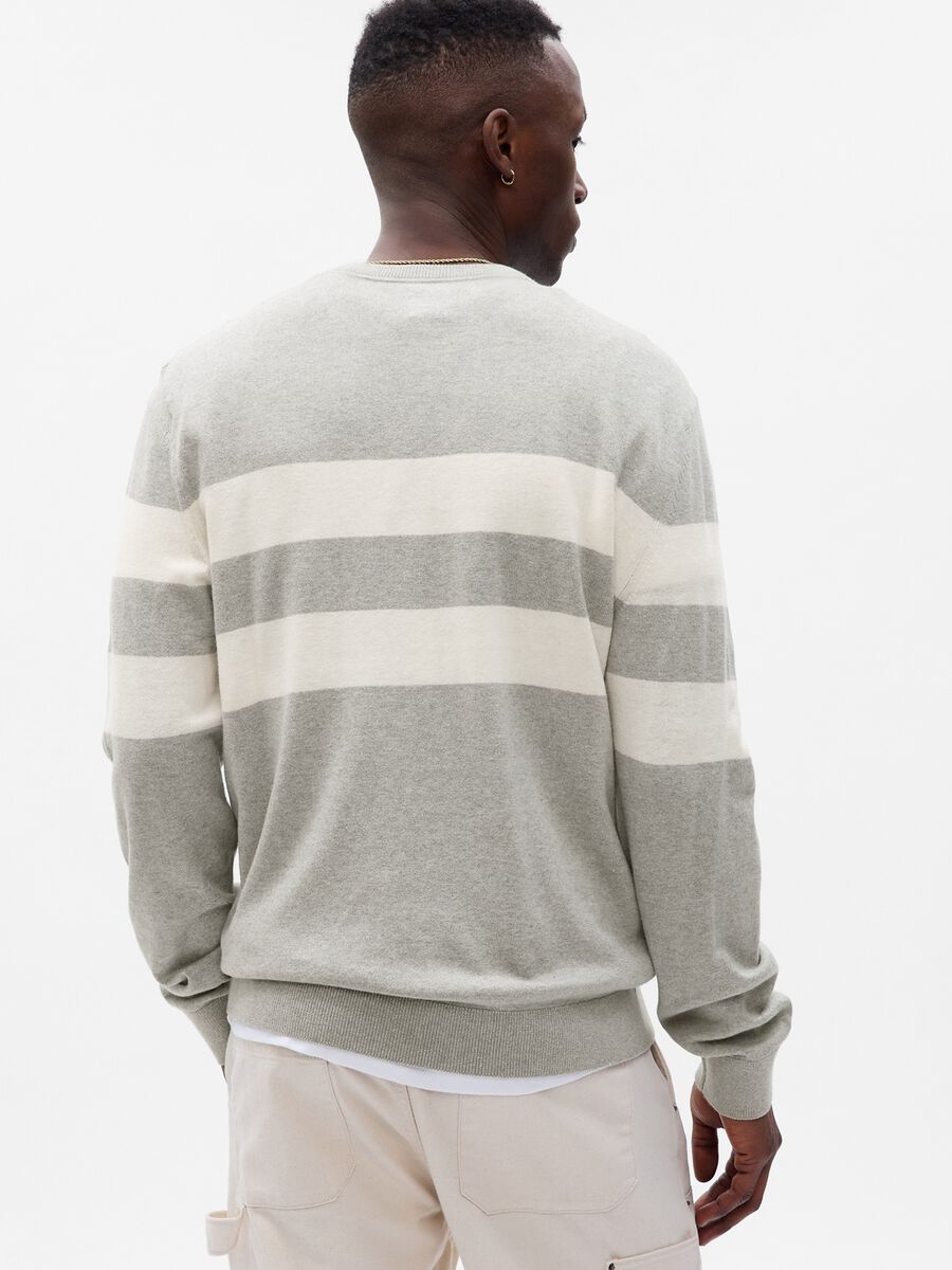 Striped cotton pullover Man_1