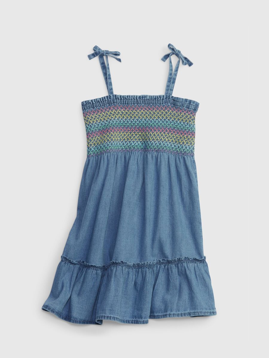 Denim dress with embroidery_0