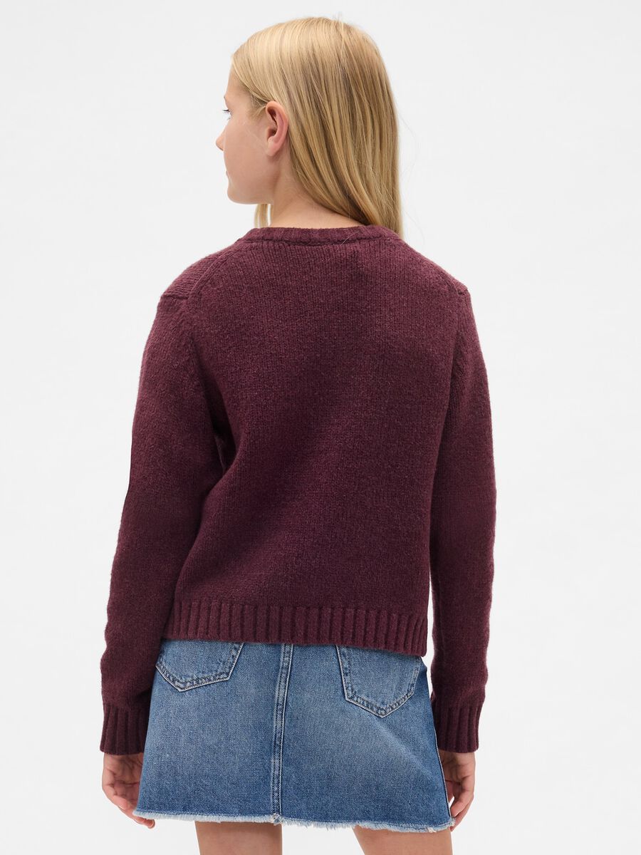 Cardigan viola per bambina in misto cotone Bambina_2