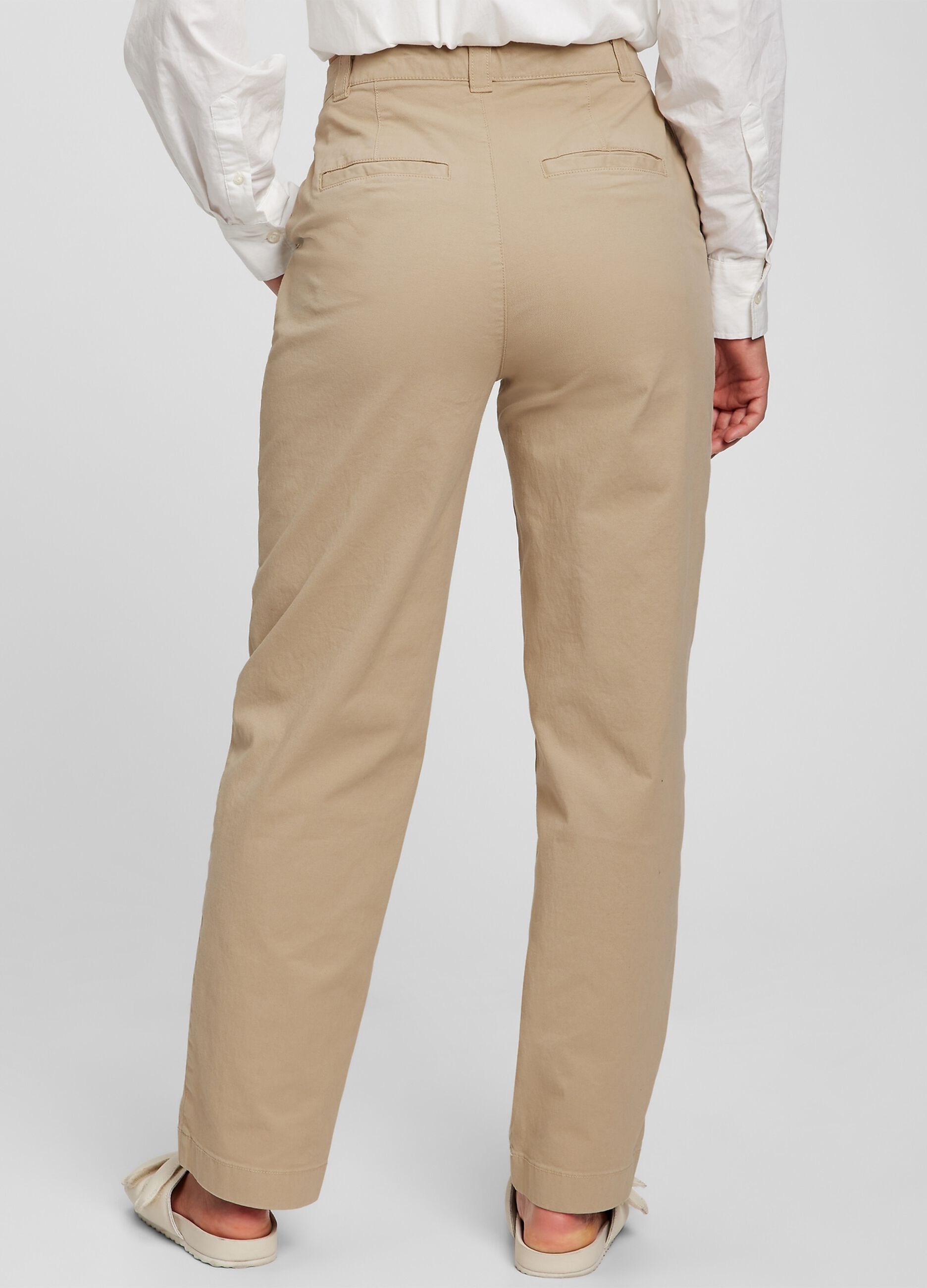 Solid colour straight-fit trousers_2