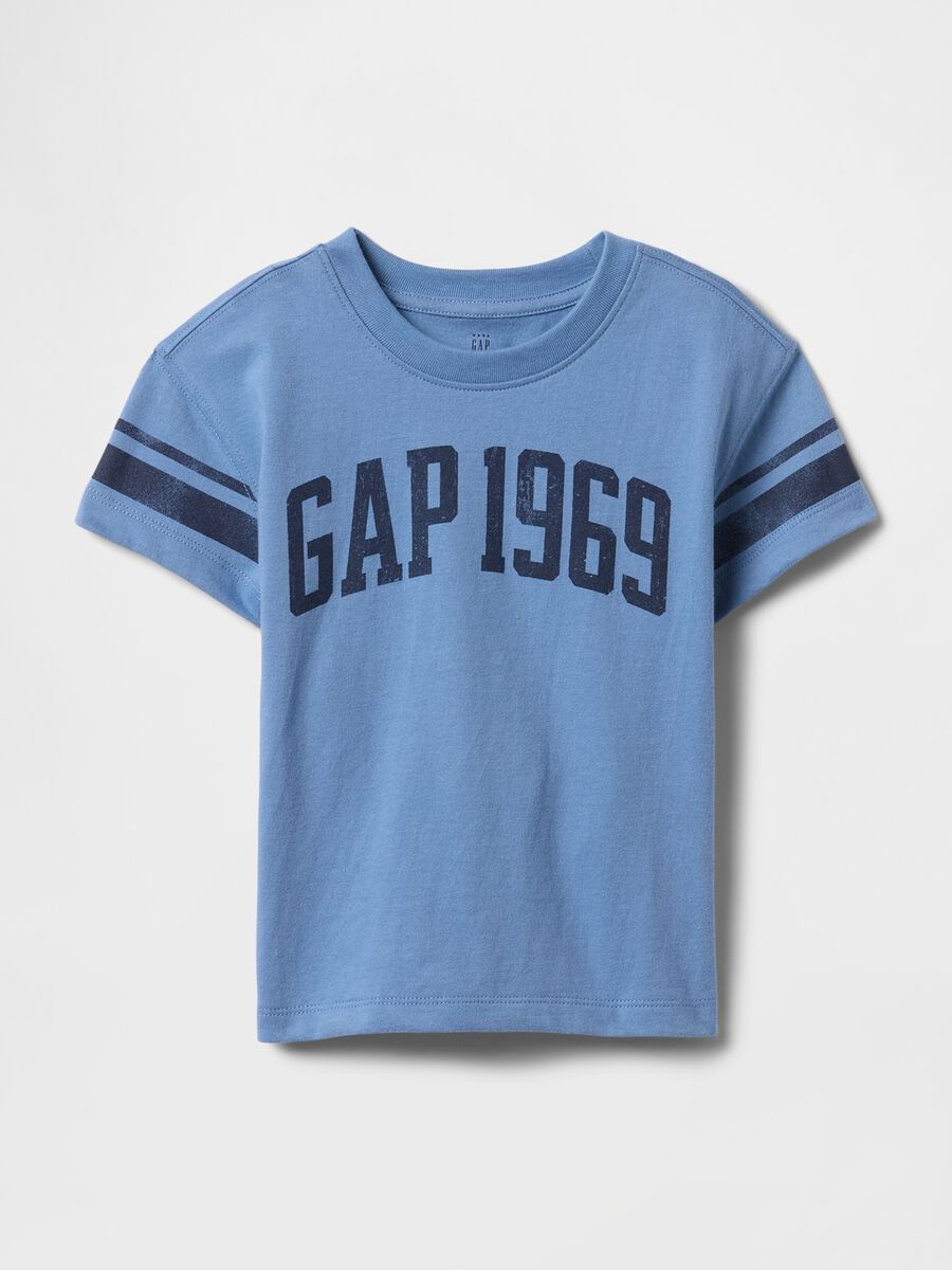 T-shirt azzurra GAP con stampa 1969 Bimbo_0