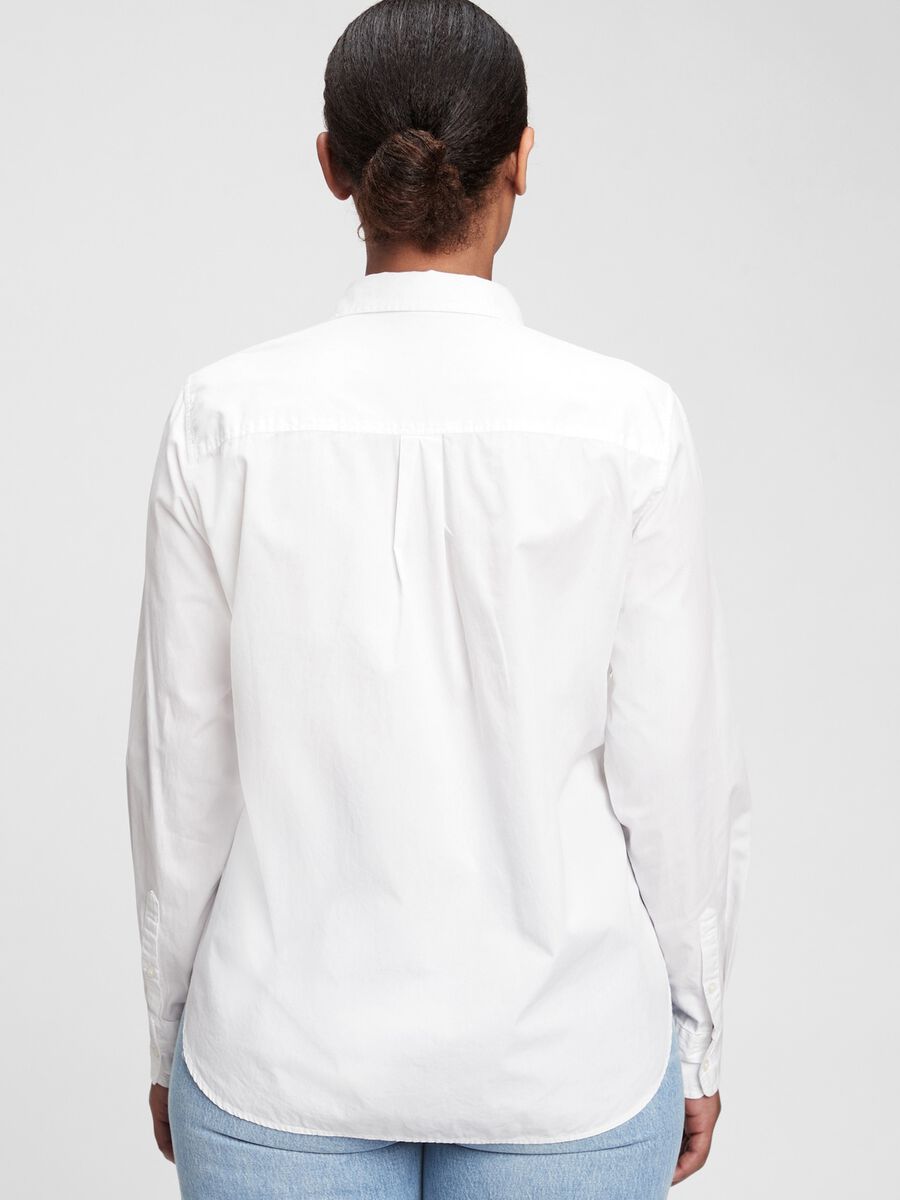 Camicia in cotone con tasca Donna_3